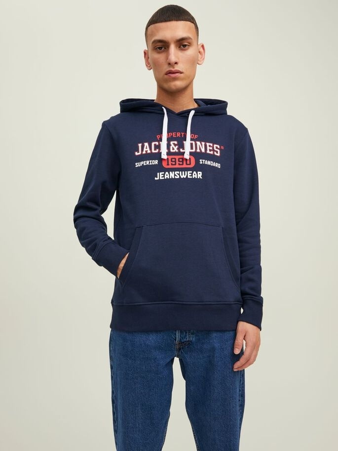Худі JJSTAMP SWEAT HOOD 12211551-Navy Blazer Jack & Jones XXL Темно-синій — фото 2