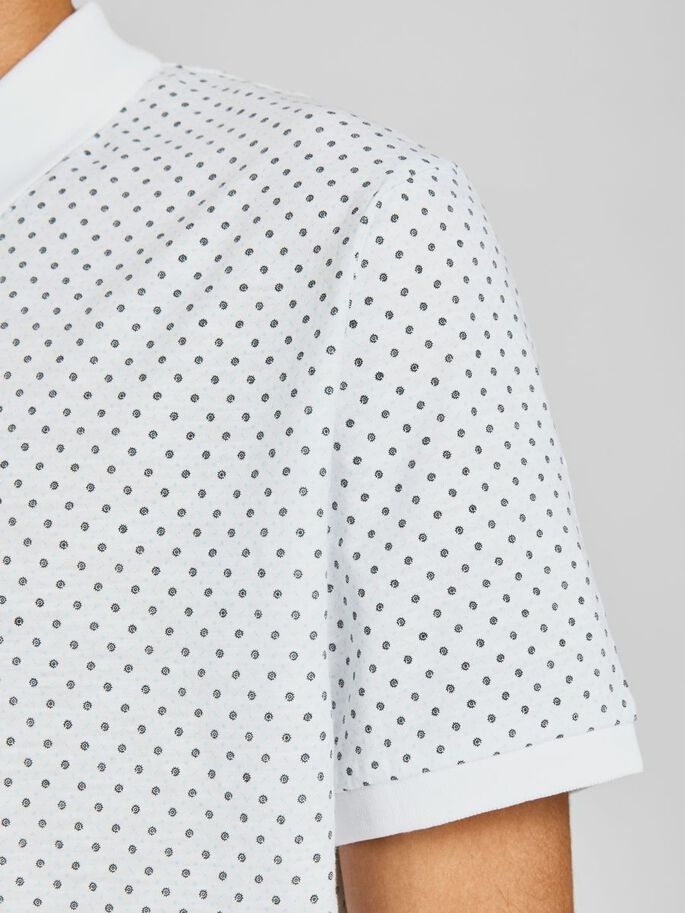 Поло JJEJACK DETAIL POLO SS NOOS 12201315-White-AOP:Full Body Jack & Jones S Білий — фото 6