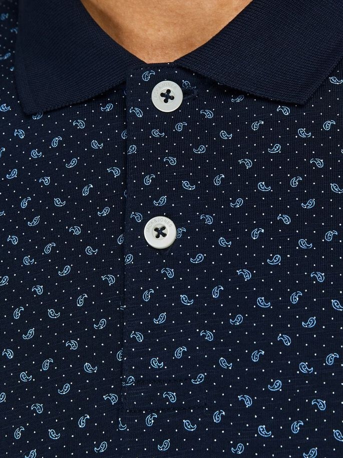 Поло JJEJACK DETAIL POLO SS NOOS 12201315-Navy Blazer-AOP:Full Body Jack & Jones L Темно-синій — фото 5