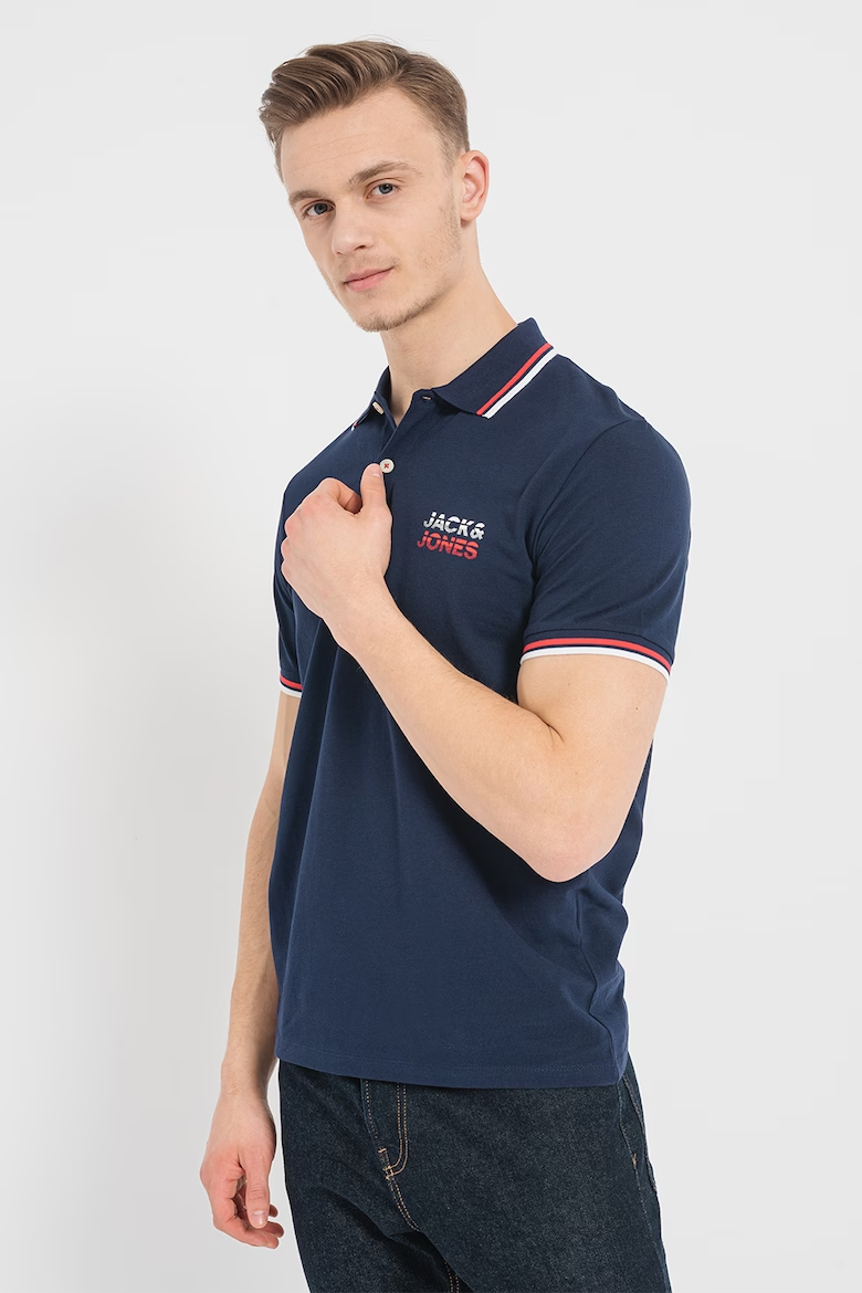 Поло JJATLAS POLO SS 12221012-Navy Blazer Jack & Jones L Темно-синій — фото 7