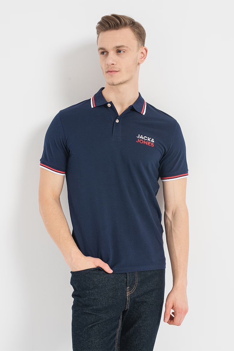 Поло JJATLAS POLO SS 12221012-Navy Blazer Jack & Jones L Темно-синій — фото 4