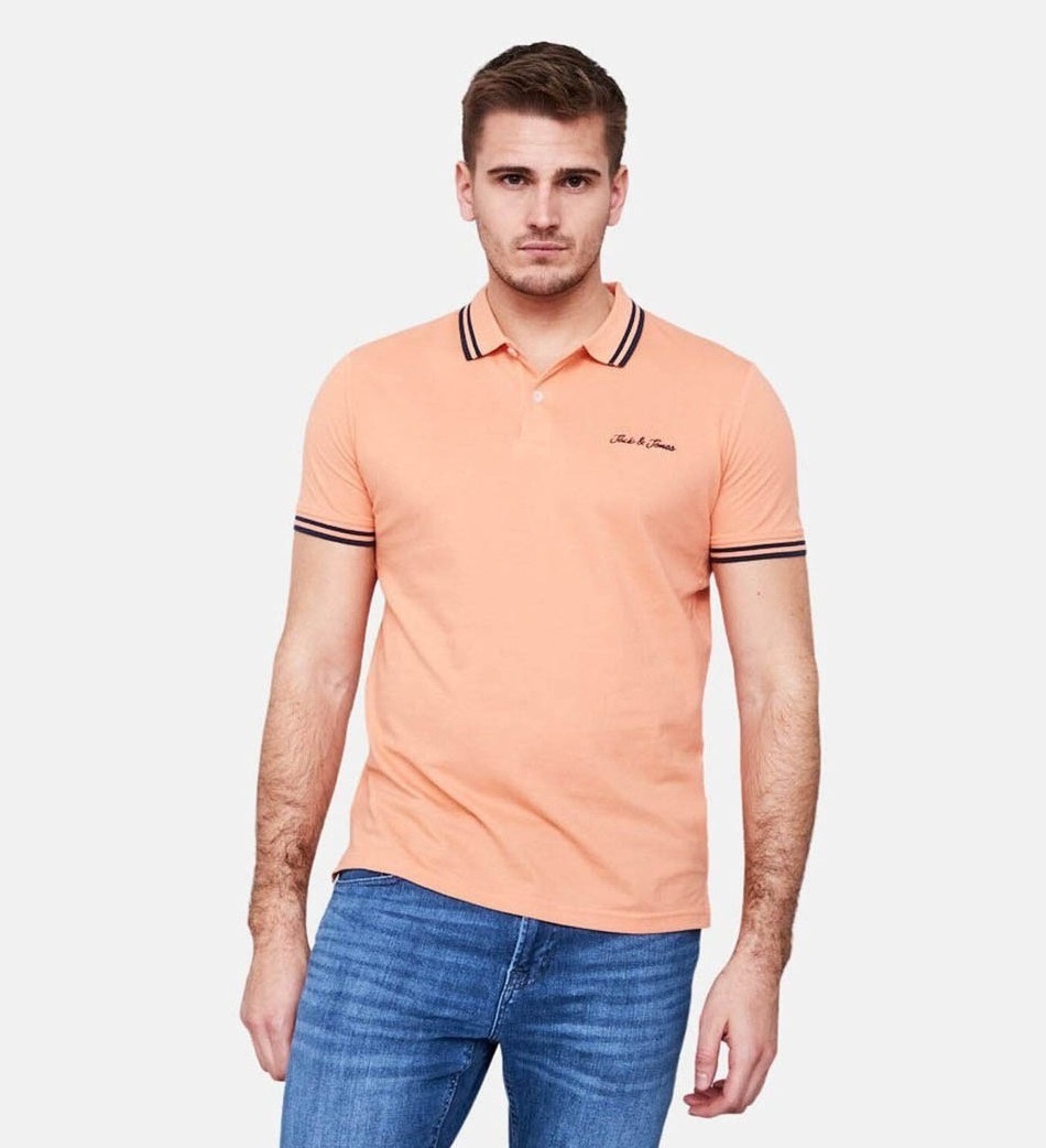Поло JJNERY POLO12200511-Shell Coral-Fit:Standard Jack & Jones XXL Кораловий — фото 3