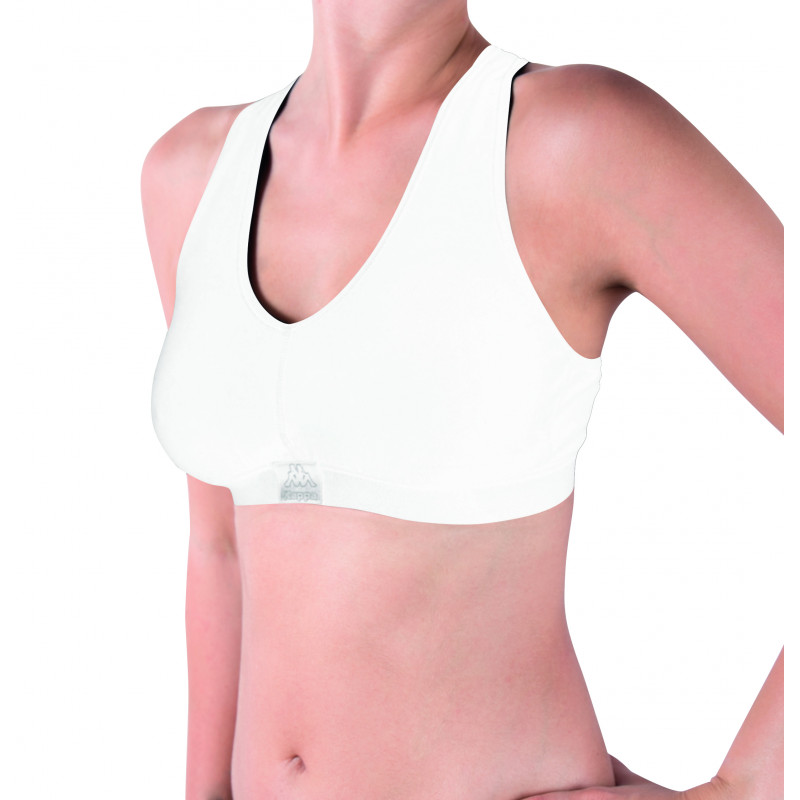 Топ спорт Kappa Reggiseno Sporty c/etichetta logo білий Жін S/M — фото 1