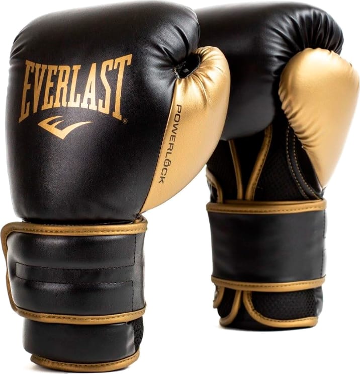 Боксерські рукавиці Everlast POWERLOCK 2R TRAINING GLOVE чорний, золотий 10 унцій (P00002661) — фото 1
