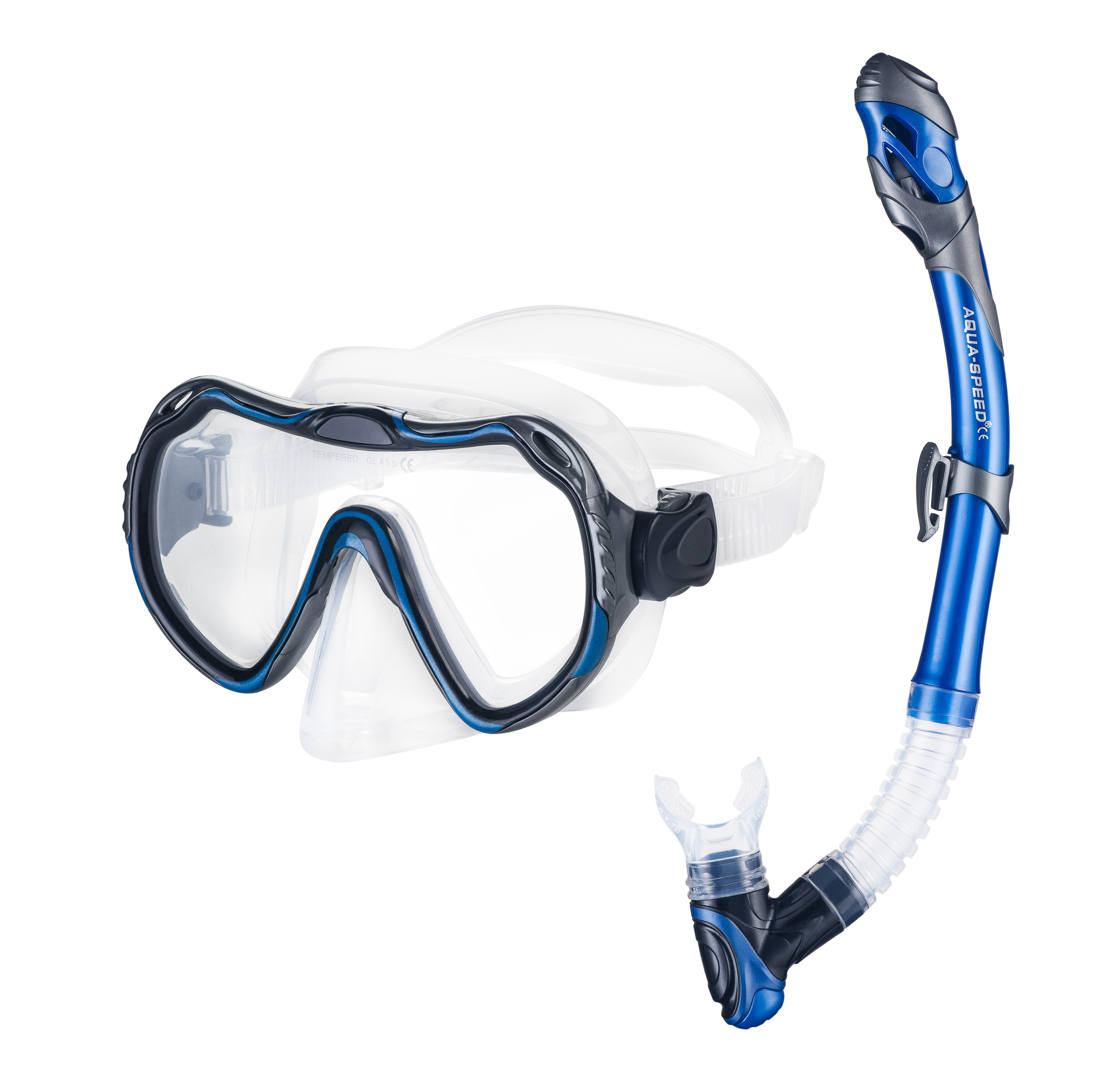Набір маска і трубка Aqua Speed JAVA + ELBA 8205 синій Уні OSFM — фото 1