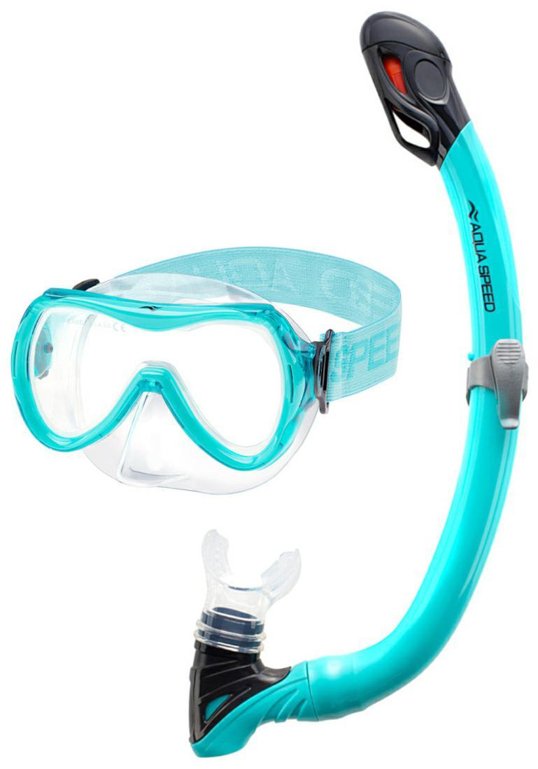 Набір маска і трубка Aqua Speed ALIZE FS + SAMOS 61091 бірюзовий Діт OSFM — фото 1