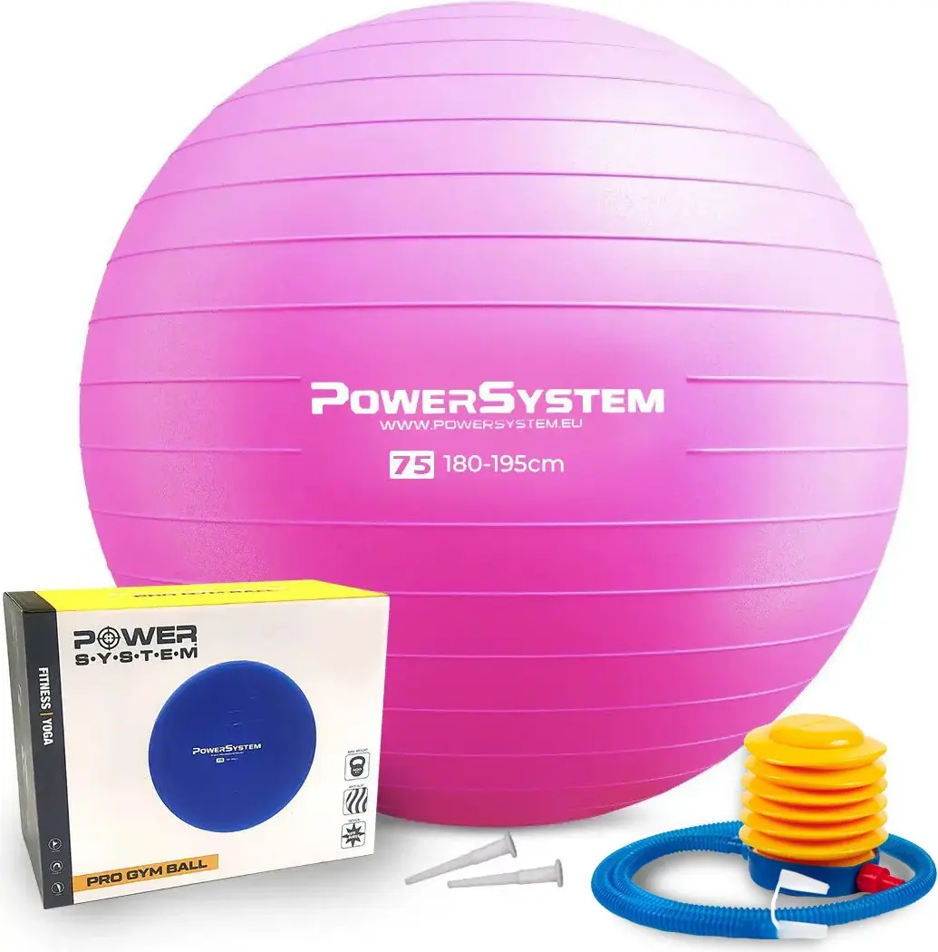 М'яч для фітнесу (фітбол) Power System PS-4013 Ø75 cm PRO Gymball Pink — фото 2