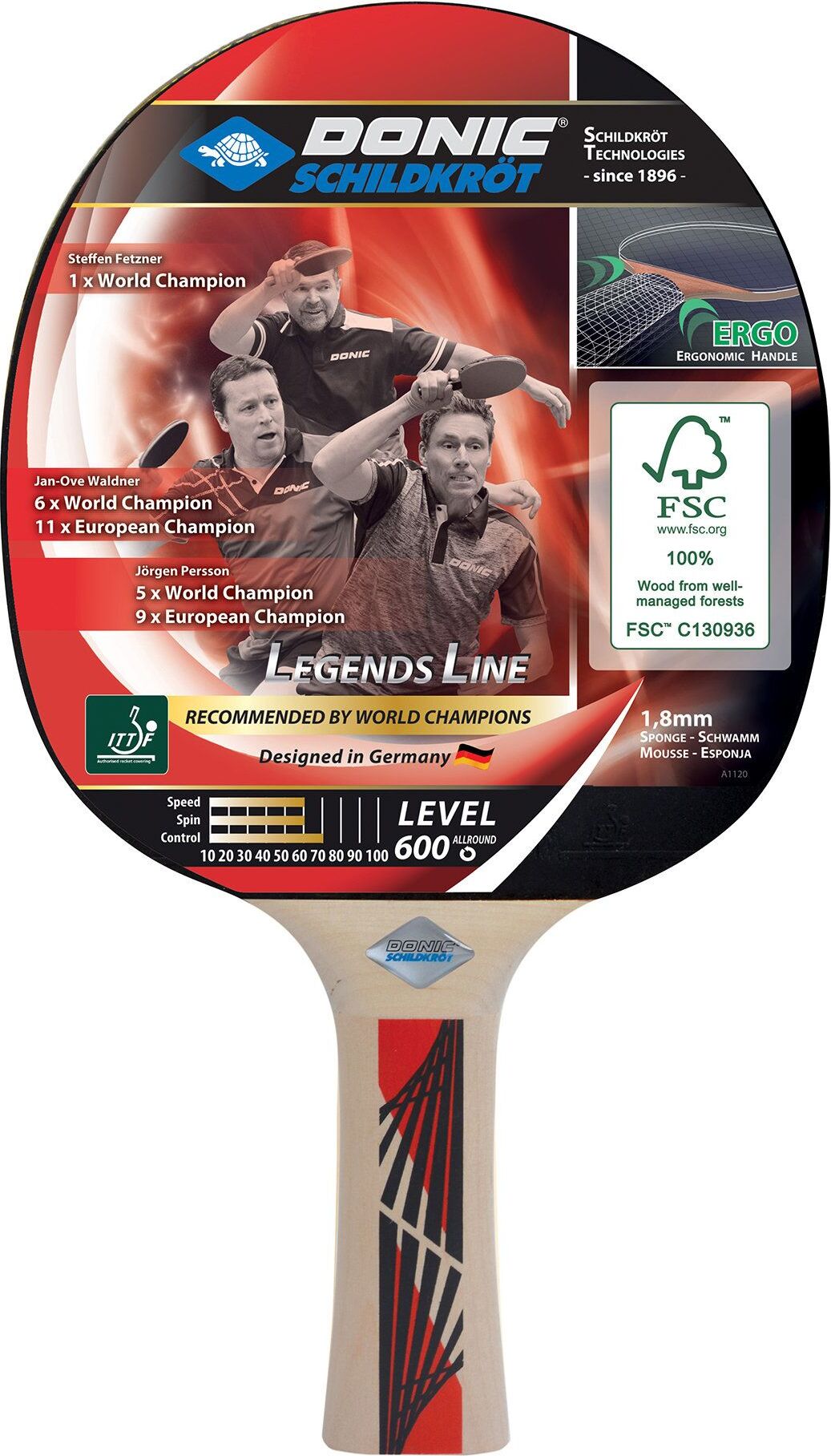 Ракетка для настільного тенісу Donic-Schildkrot Legends 600 FSC — фото 3