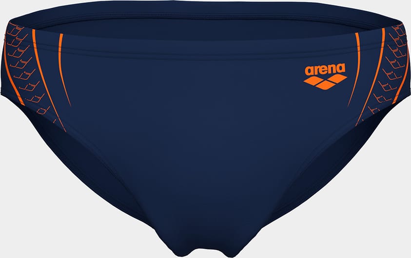 Плавки-сліпи для чоловіків Arena DOUBLE GRAPHIC SWIM BRIEFS темно-синій, помаранчевий Чол 85 — фото 7