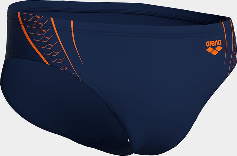 Плавки-сліпи для чоловіків Arena DOUBLE GRAPHIC SWIM BRIEFS темно-синій, помаранчевий Чол 85 — фото 8
