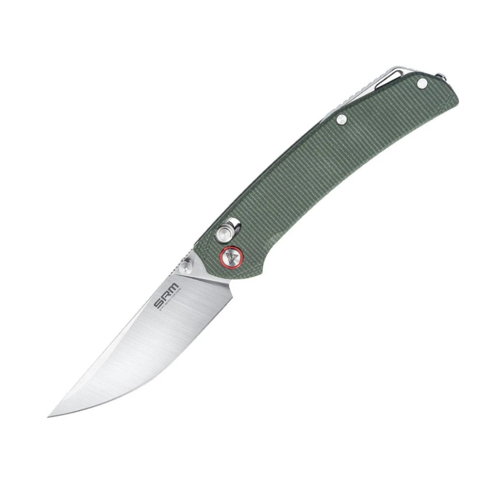 Ніж складаний туристичний SRM Asika 411L-MG (8.8 см) 14C28N / Micarta зелений — фото 1