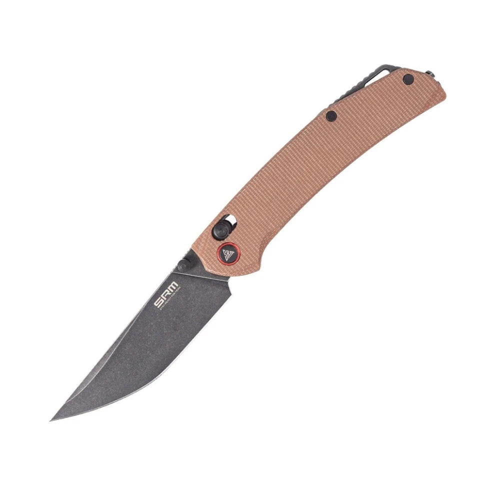 Ніж складаний туристичний SRM Asika 411L-MN (8.8 см) 14C28N / Micarta коричневий — фото 1
