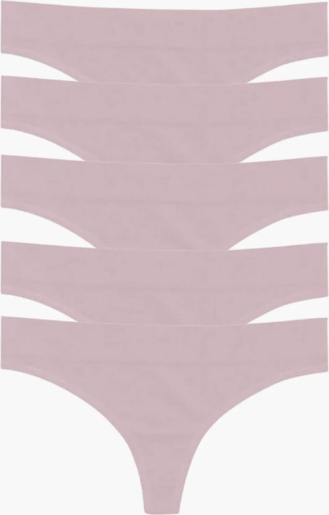 Нижня білизна жіноча MINDD 5-Pack Mid-Rise Thong Panties Pink 4140-57-SEQ M/L — фото 2