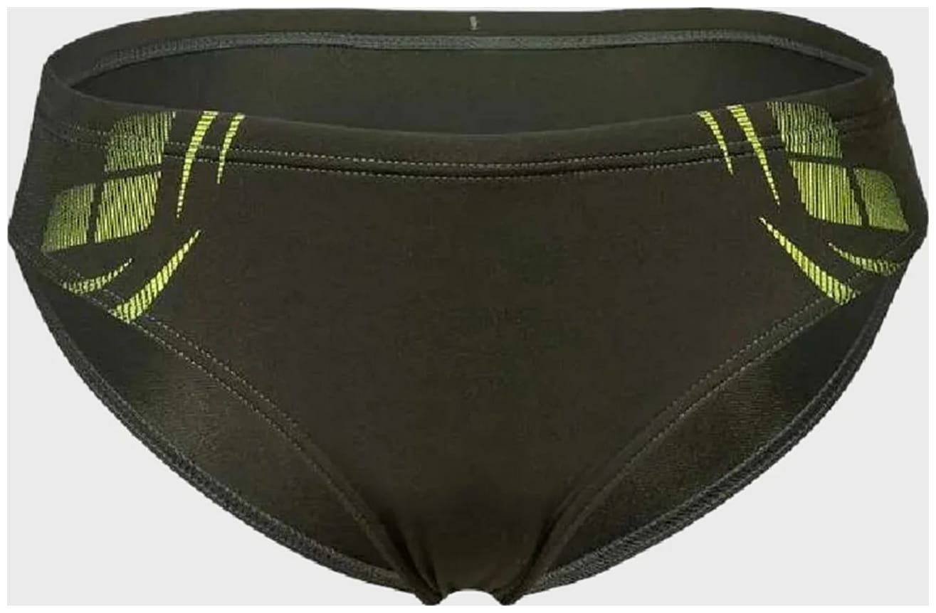 Плавки-сліпи для хлопчиків Arena POSEIDONIA SWIM BRIEFS темно-зелений, жовтий Діт 128 см — фото 1