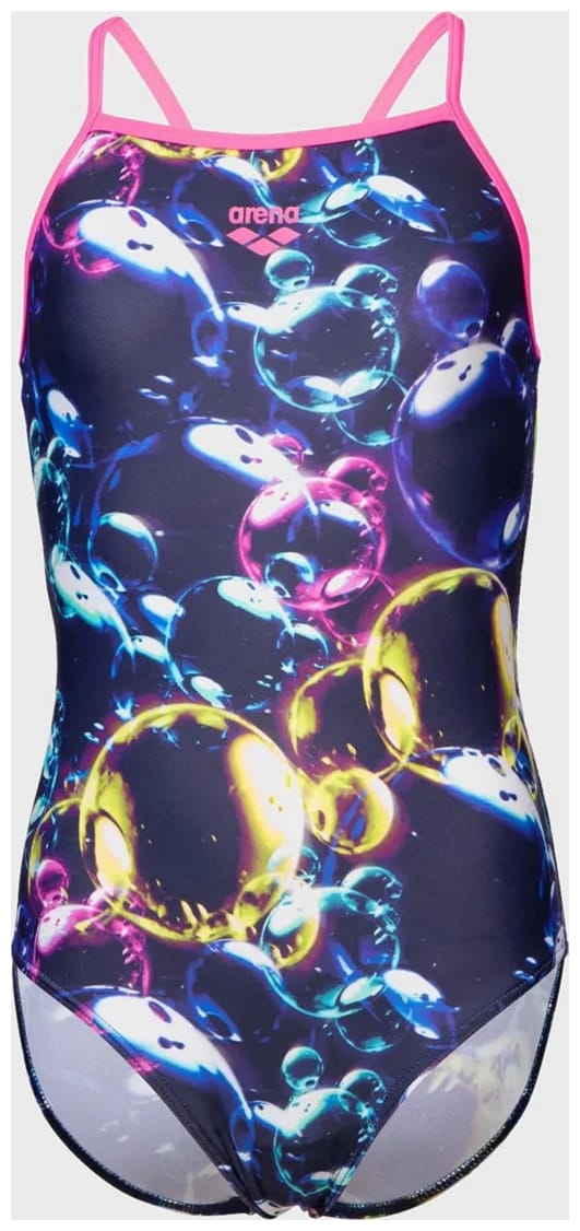Купальник закритий для дівчат Arena SOAP BUBBLES SWIMSUIT LIGHT DR темно-синій Діт 128 см — фото 1