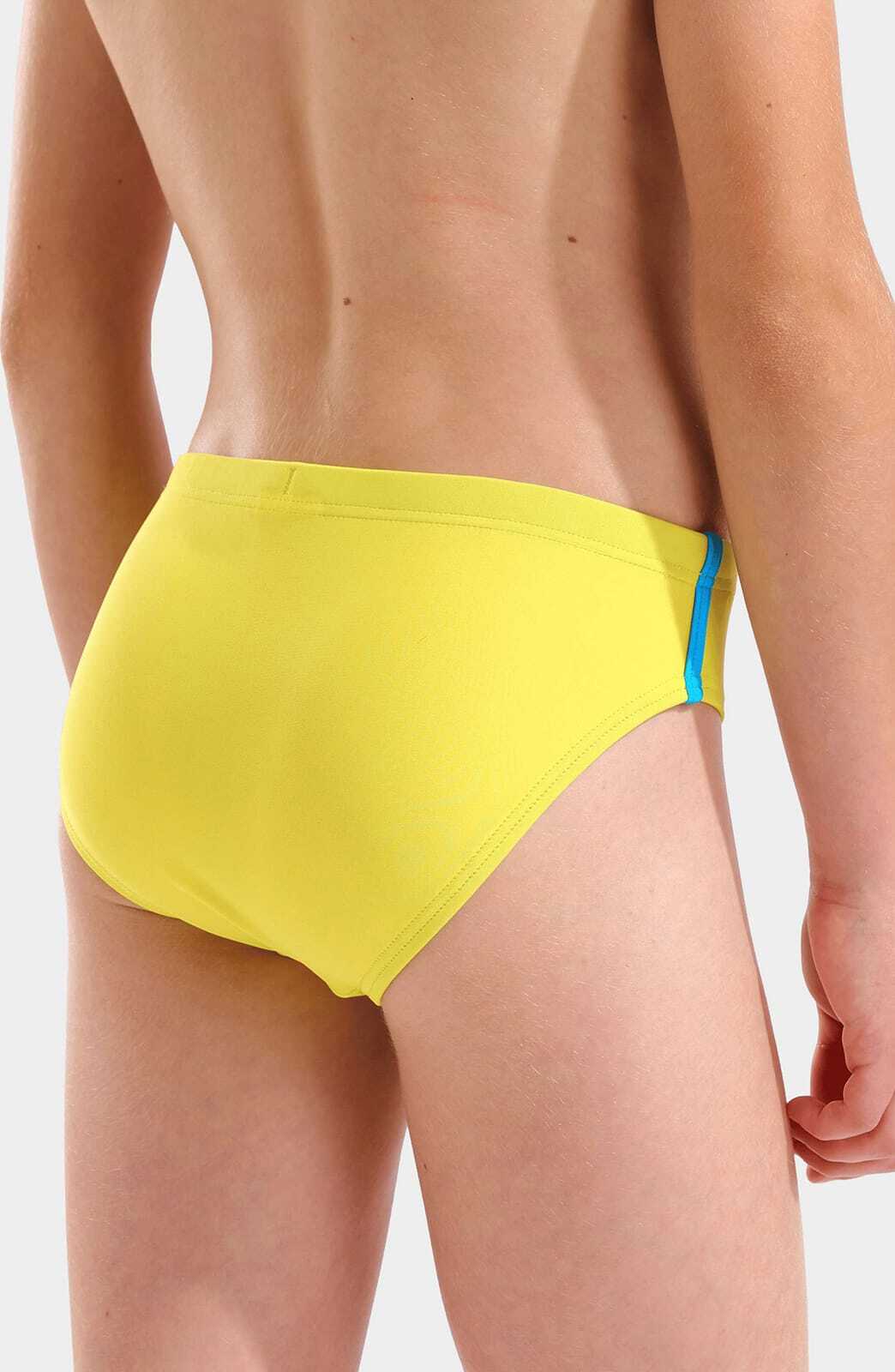 Плавки для хлопчиків Arena SWIM BRIEFS SOLID жовтий, бірюзовий 140 см (008371-380) — фото 5