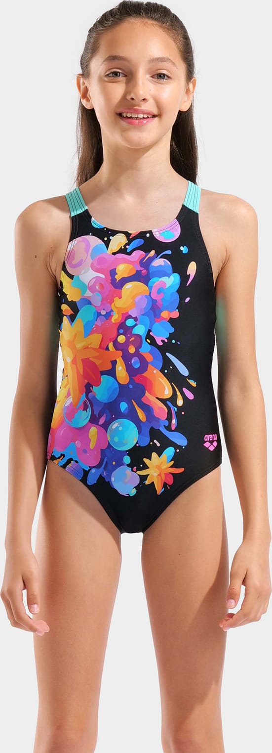 Купальник для дівчаток Arena PAINTING SWIMSUIT V BACK чорний 152 см (010744-580) — фото 1