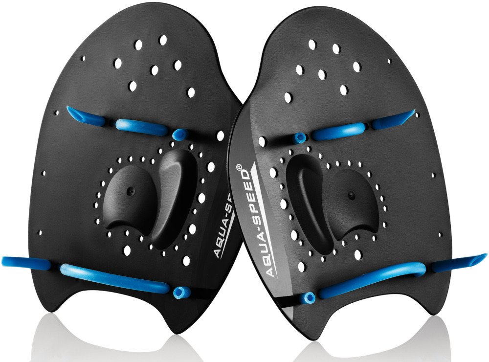 Лопатки для плавання Aqua Speed Skill Paddle 1791 чорний, синій Уні L 21,5х20см — фото 1