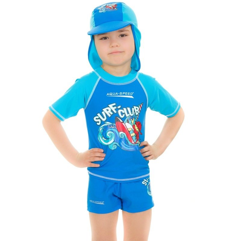 Топ сонцезахисний для хлопців Aqua Speed SURF-CLUB T-SHIRT 2025 синій, блакитний Діт 116см — фото 1