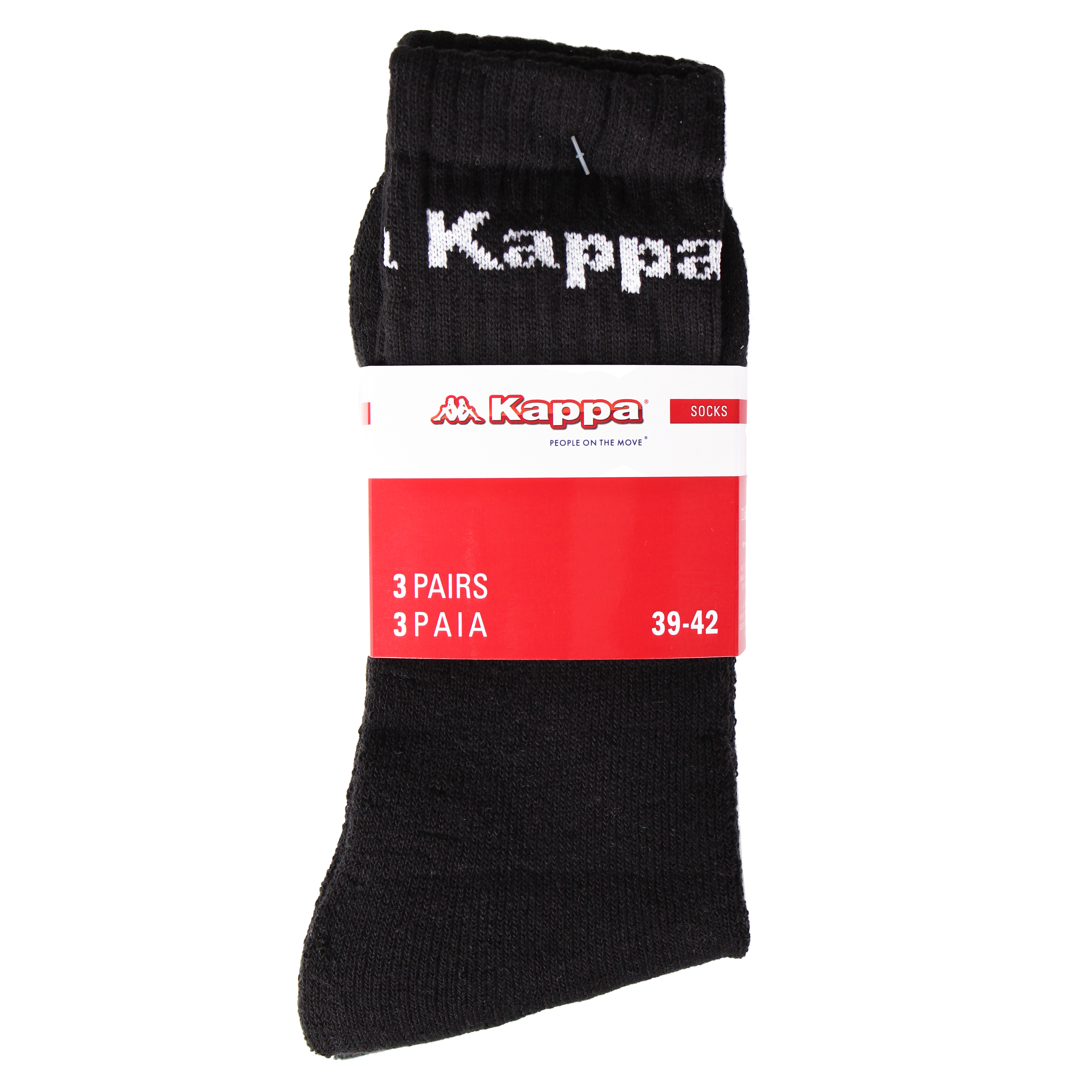 Шкарпетки KAPPA SOCKS LOGO SABOYA 3PACK чорний, білий, сірий Уні 39-42 — фото 1