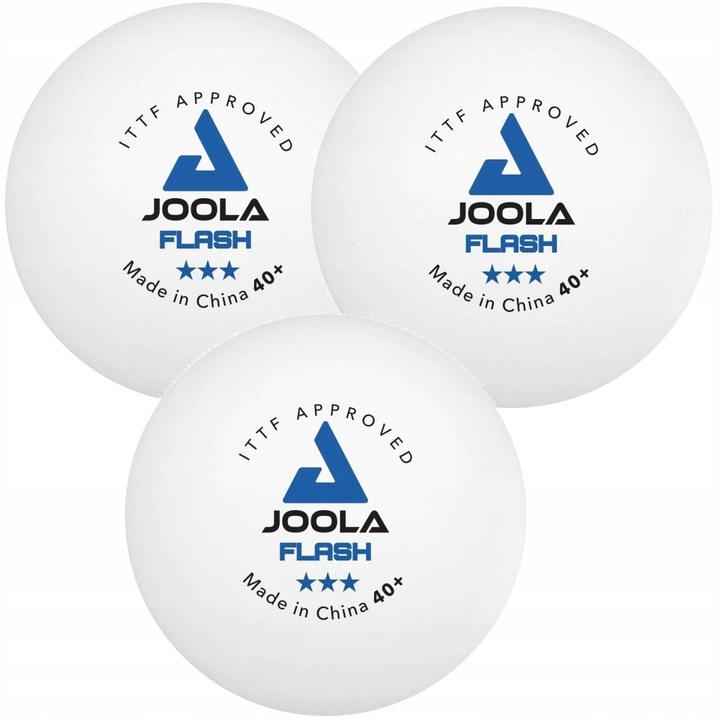 М'ячі для настільного тенісу (3 шт) Joola FLASH 3* 40+ ITTF, white — фото 2