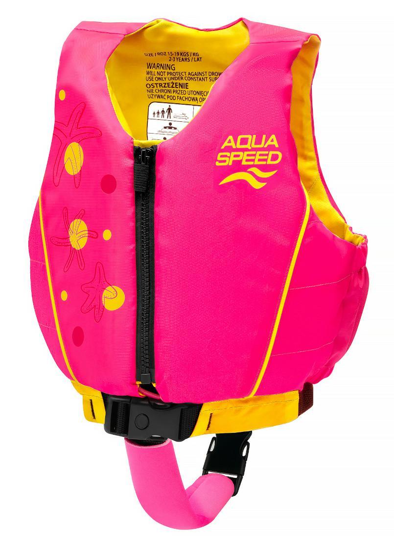 Жилет для плавання Aqua Speed Swim Star 61132 малиновий, жовтий Діт 19-30 кг — фото 1