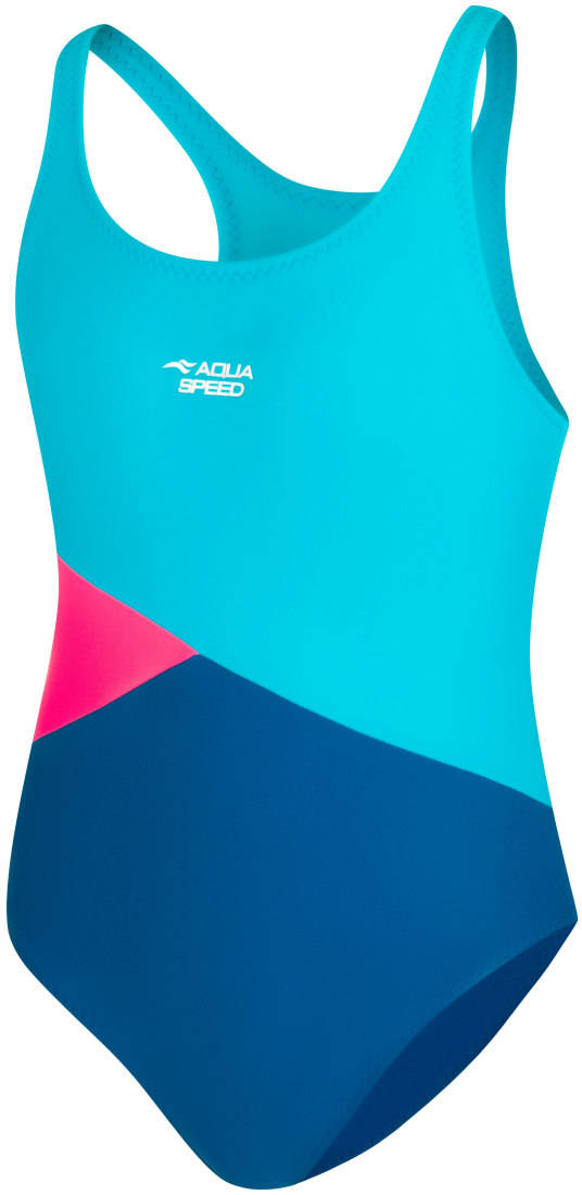 Купальник для дівчат Aqua Speed POLA 9847 темно-синій, блакитний, рожевий Діт 116см — фото 1