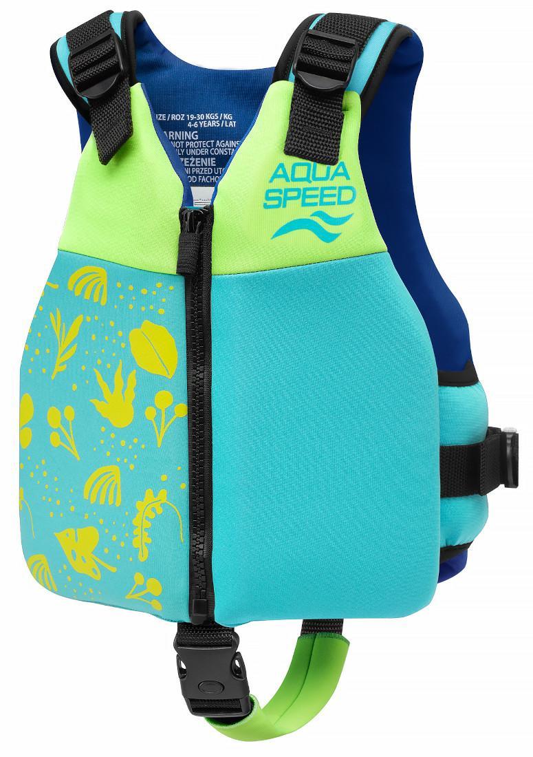 Жилет для плавання Aqua Speed Safe Splash 61122 бірюзовий, салатовий, синій Діт 15-19 кг — фото 1
