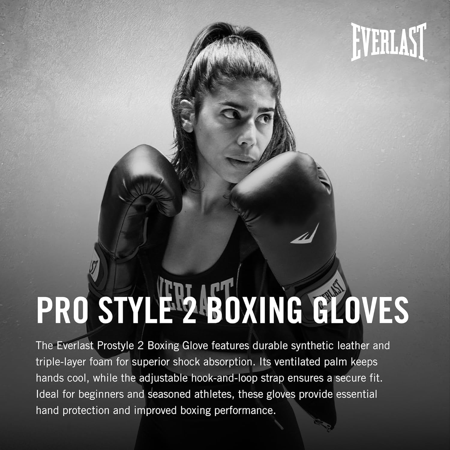 Боксерські рукавиці Everlast PROSTYLE 2 BOXING GLOVE чорний Уні 16 унцій — фото 1