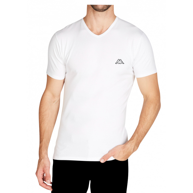 Футболка Kappa T-shirt Mezza Manica Scollo V білий Чол M — фото 1