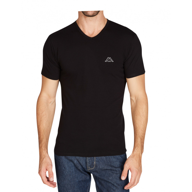 Футболка Kappa T-shirt Mezza Manica Scollo V чорний Чол XXL (K1311 Nero) — фото 1
