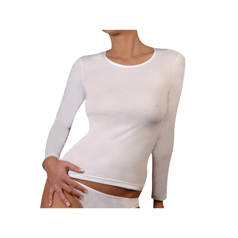 Футболка з довг рукавом T-shirt Manica Lunga Girocollo білий Жін M — фото 1