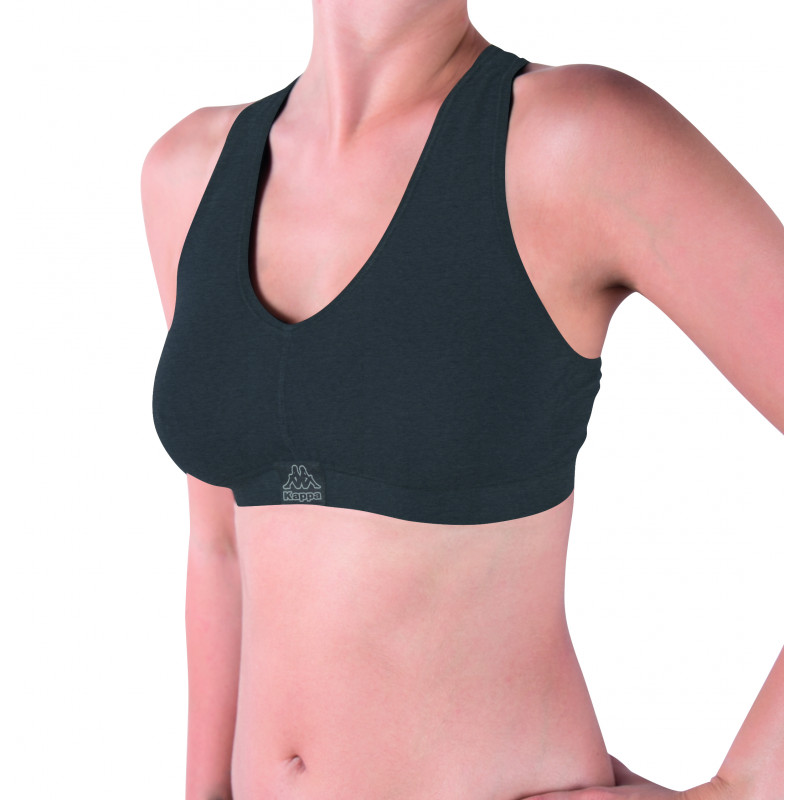 Топ спорт Kappa Reggiseno Sporty c/etichetta logo антрацит Жін L/XL — фото 1