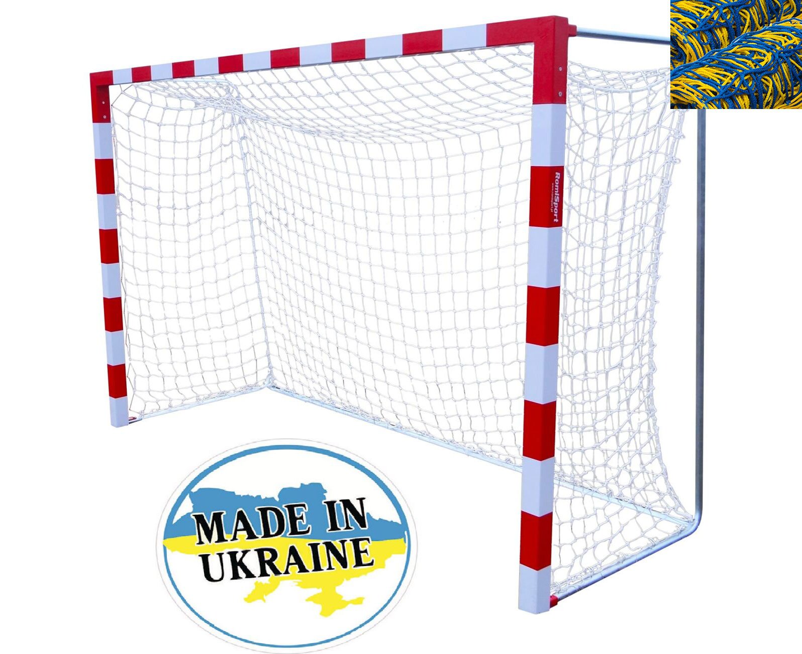 Сітка на ворота 3х2х0,8х1м. "X2" (шнур 3,5 мм. PP, Blue-yellow) — фото 1