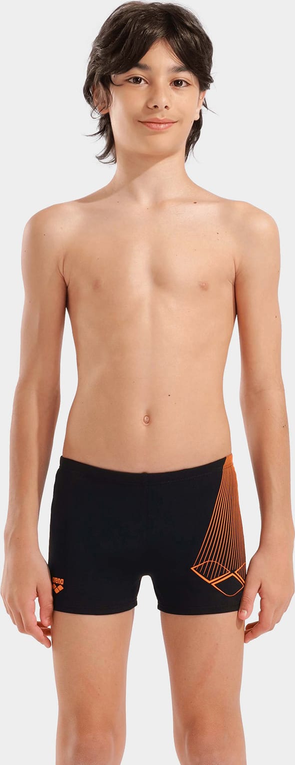 Плавки-шорти для хлопчиків Arena BRIGHT SWIM SHORT чорний, помаранчевий 116 см — фото 1