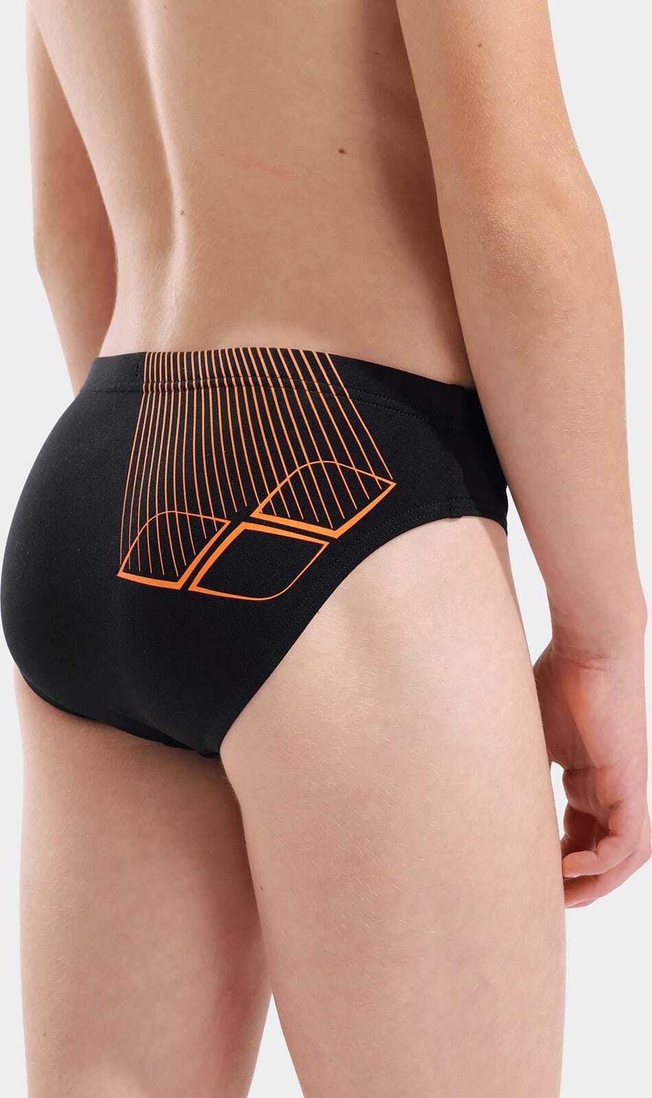 Плавки-сліпи для хлопчиків Arena BRIGHT SWIM BRIEFS чорний, помаранчевий 116 см — фото 5