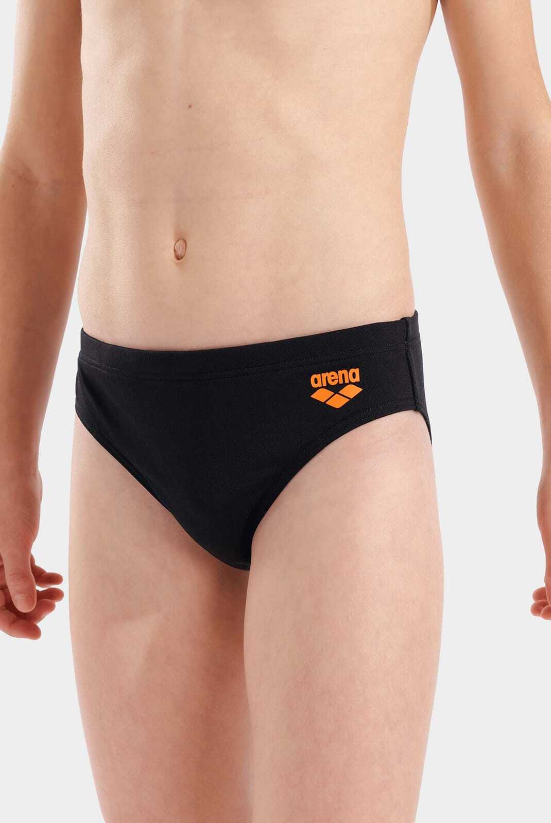 Плавки-сліпи для хлопчиків Arena BRIGHT SWIM BRIEFS чорний, помаранчевий 116 см — фото 3
