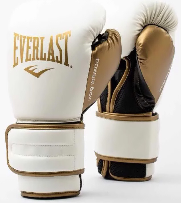 Боксерські рукавиці Everlast POWERLOCK 2R TRAINING GLOVE білий, золотий Уні 10 унцій (P00003048) — фото 9