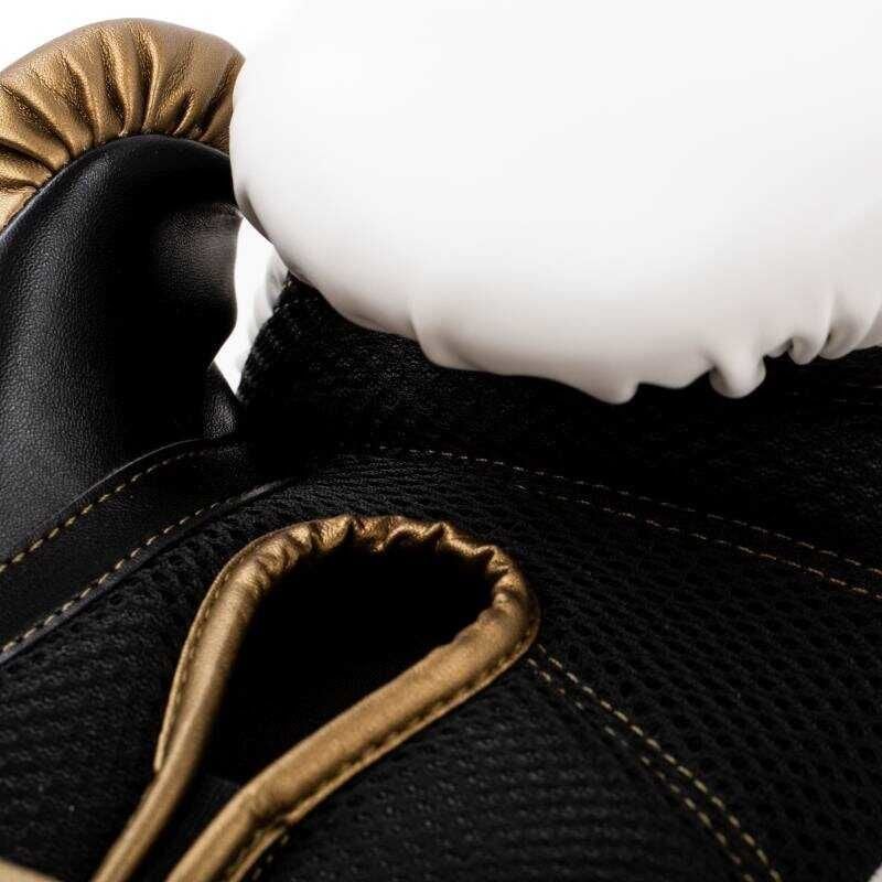 Боксерські рукавиці Everlast POWERLOCK 2R TRAINING GLOVE білий, золотий Уні 16 унцій — фото 1
