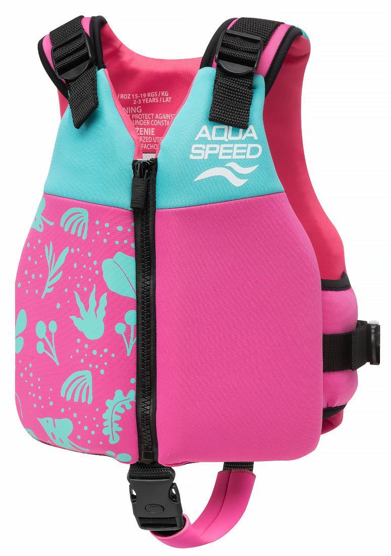 Жилет для плавання Aqua Speed Safe Splash 61123 бірюзовий, рожевий Діт 15-19 кг — фото 1