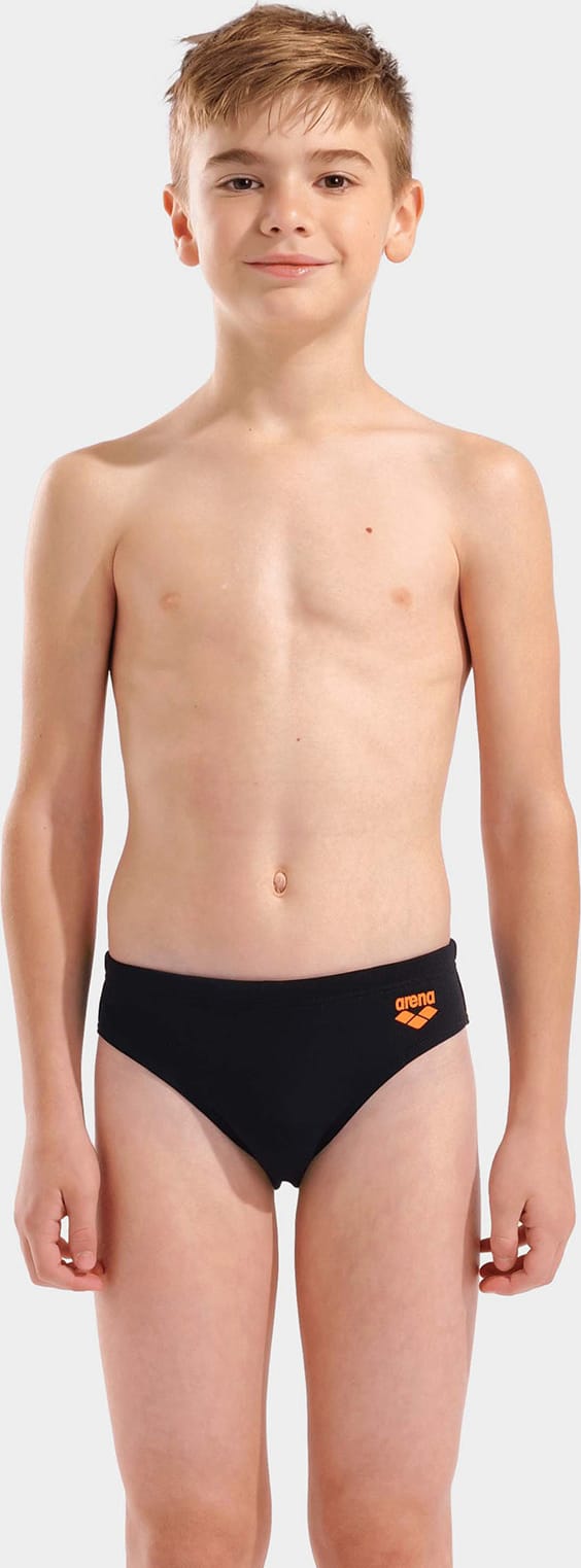 Плавки-сліпи для хлопчиків Arena BRIGHT SWIM BRIEFS чорний, помаранчевий 116 см — фото 1