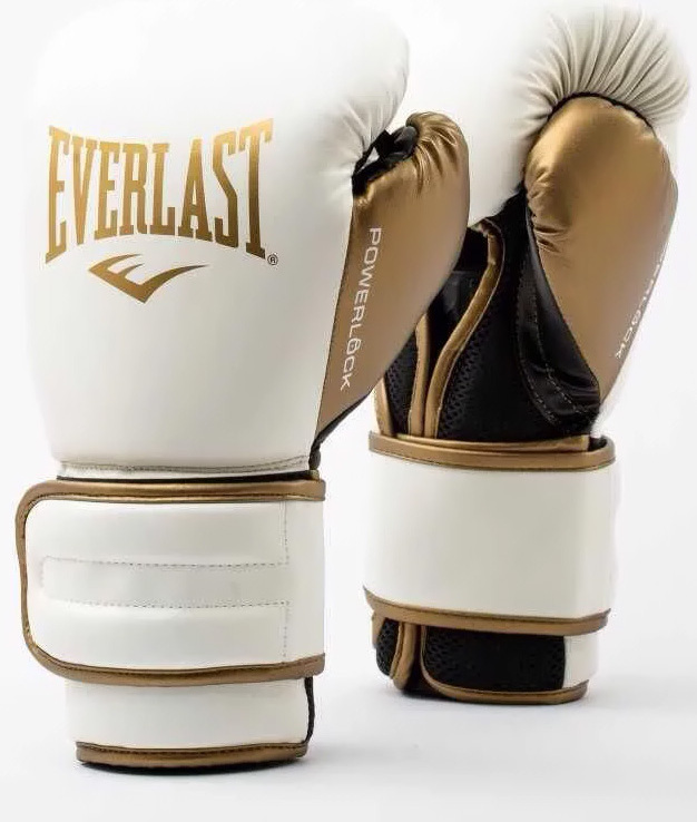 Боксерські рукавиці Everlast POWERLOCK 2R TRAINING GLOVE білий, золотий Уні 16 унцій — фото 3