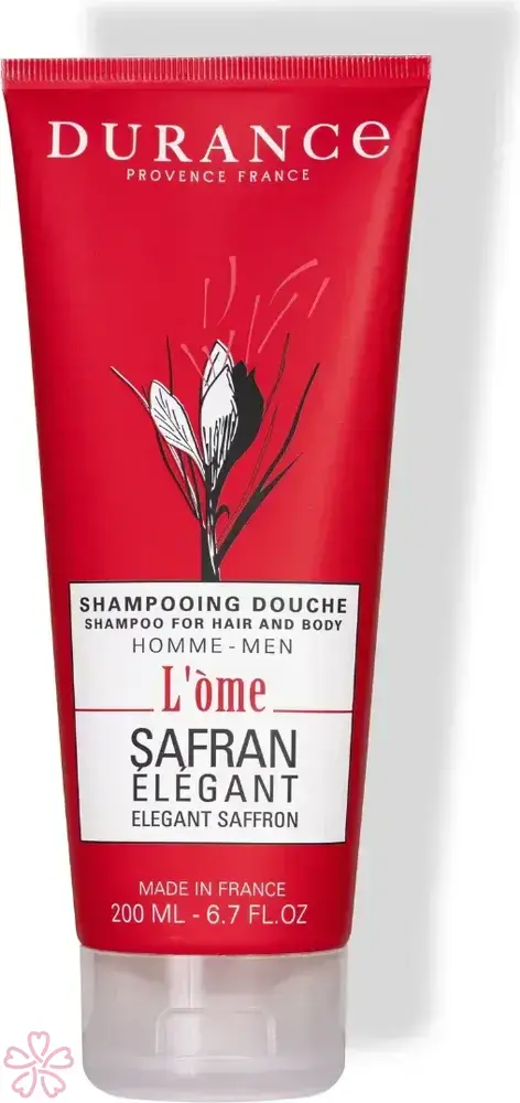 Шампунь для тела и волос Durance L'ome Shampooing Douche 200 мл Елегантний шафран