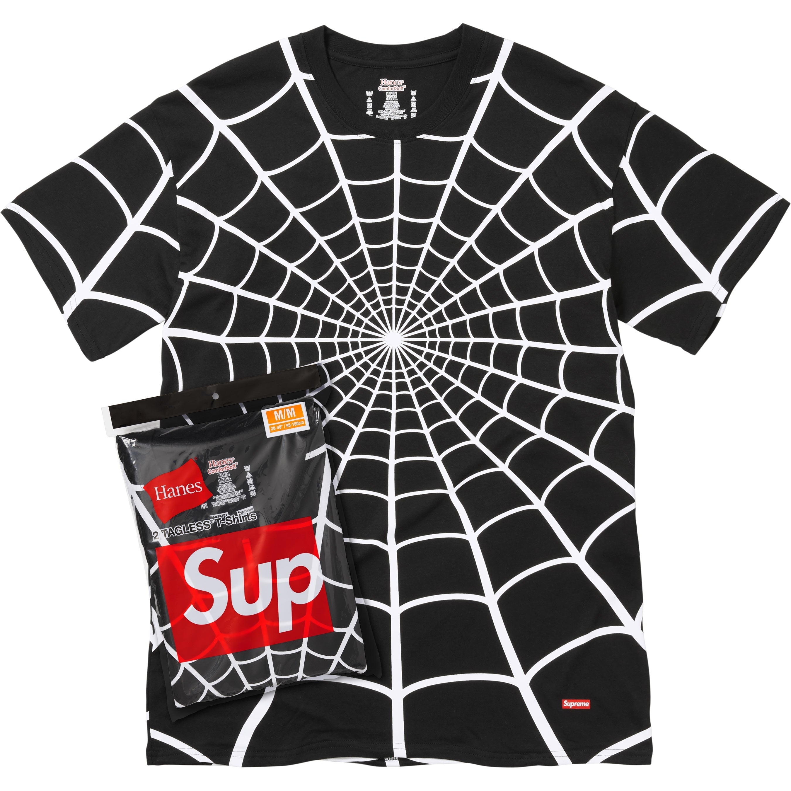Футболки Supreme/Hanes Spider-Man Tagless Tees (2 Pack) 'Black' — фото 1