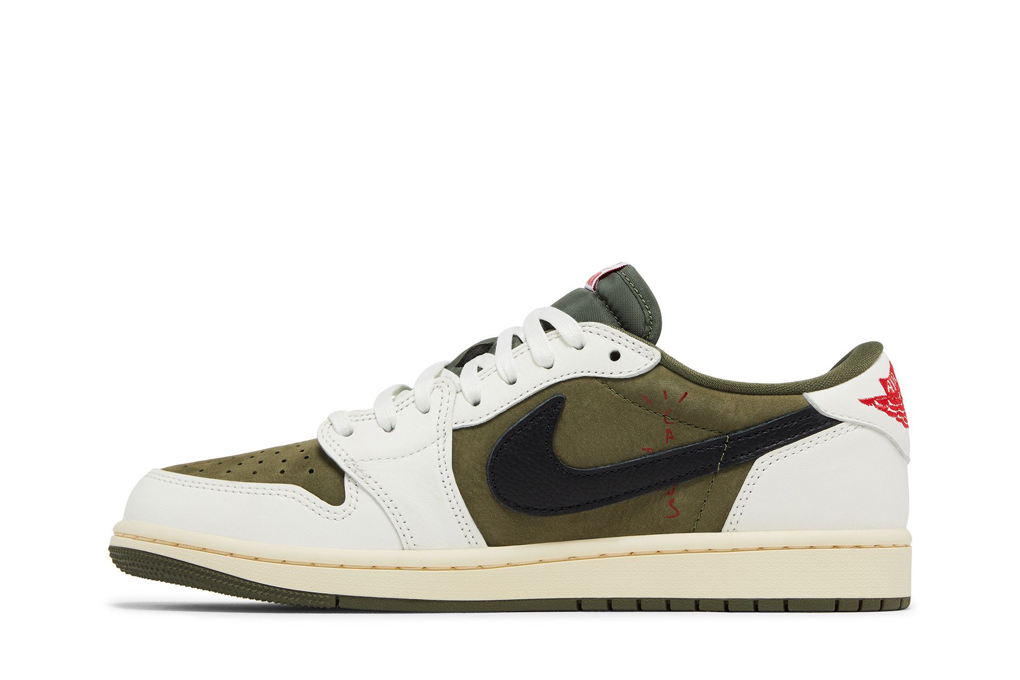 Кросівки чоловічі Nike Travis Scott x Air Jordan 1 Retro Low OG SP 'Reverse Olive / Medium Olive' — фото 5