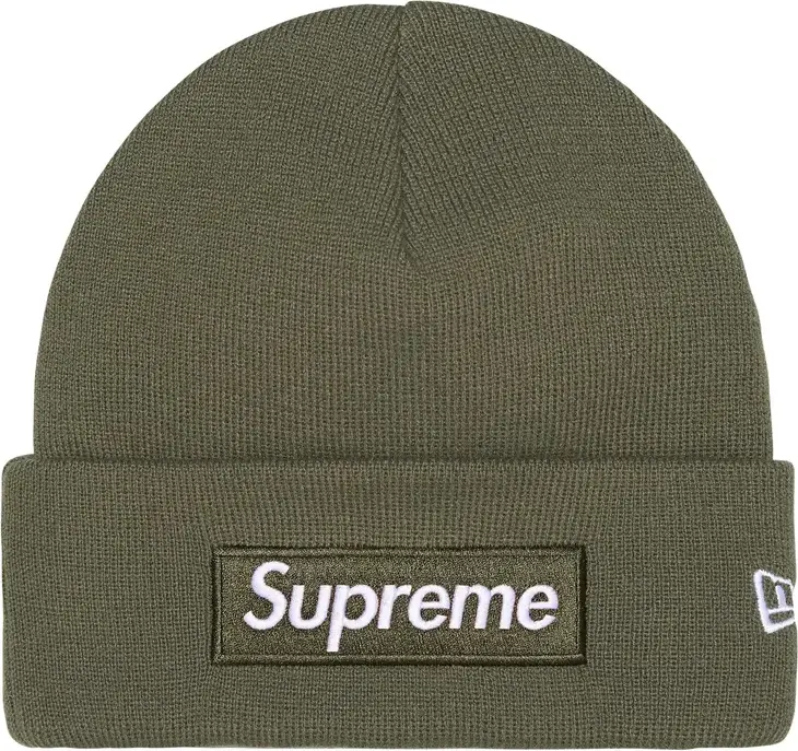 Шапка Supreme New Era Box Logo Beanie 'Olive' — фото 3