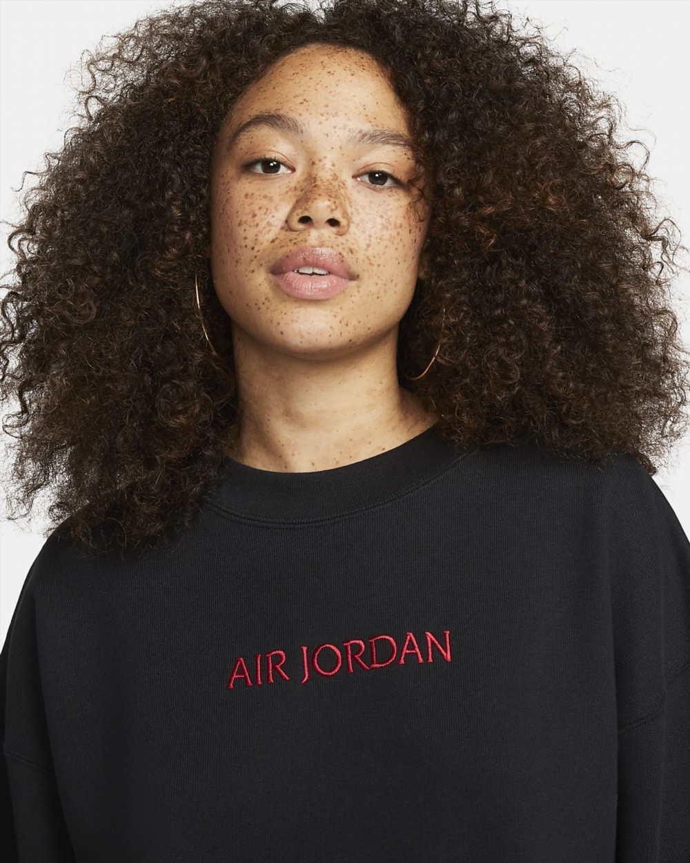 Кофта жіночі Jordan Woodwork W Fleece Crew Sweat Black/Gym Red (DQ4649-010) — фото 3