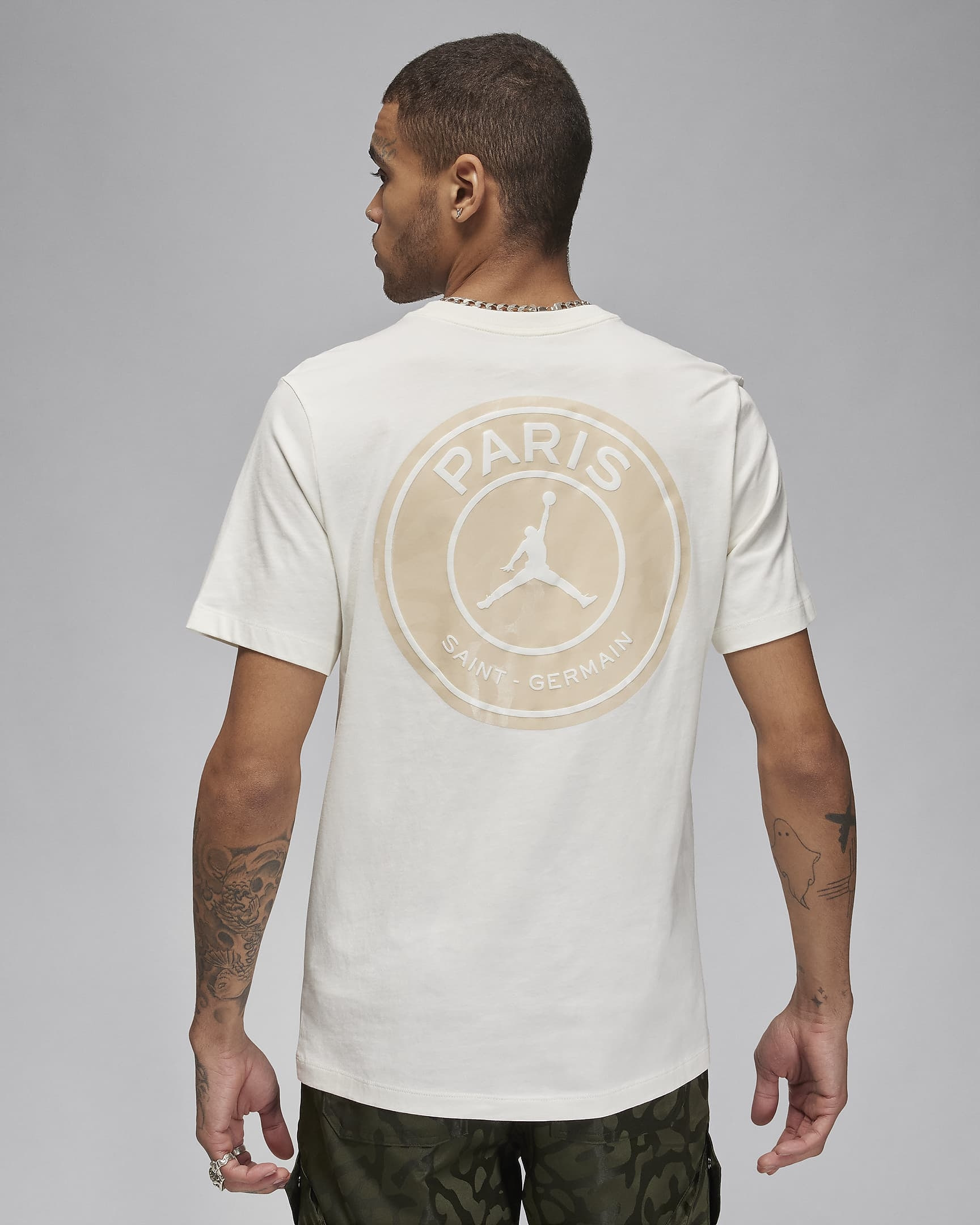 Футболка чоловіча Jordan Psg Logo Beige (FN5332-133) — фото 4