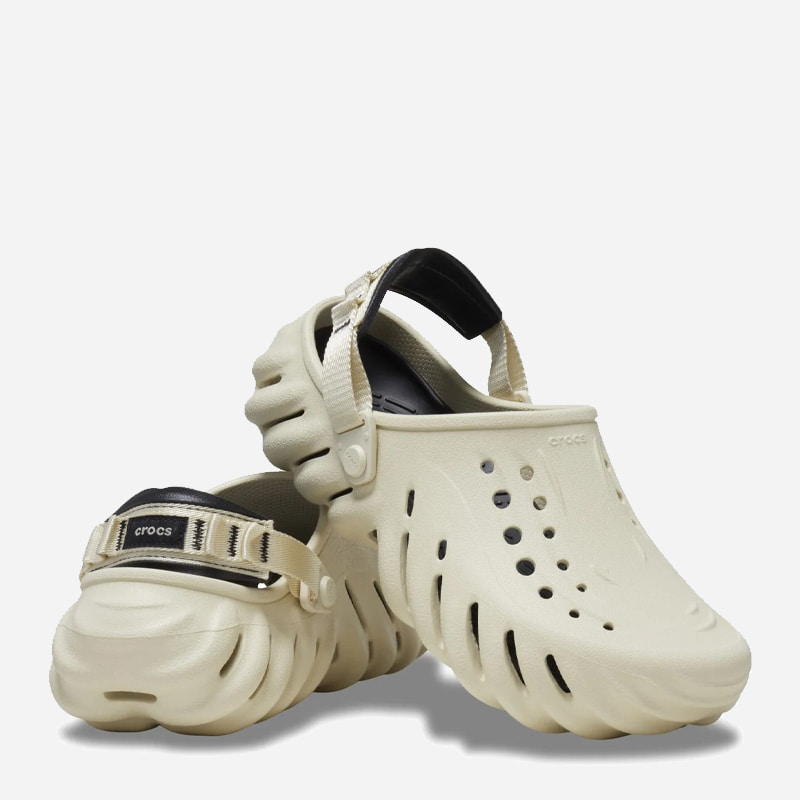 Тапочки унісекс Crocs Echo Clog Bone/Blk (207937-2YJ) — фото 7