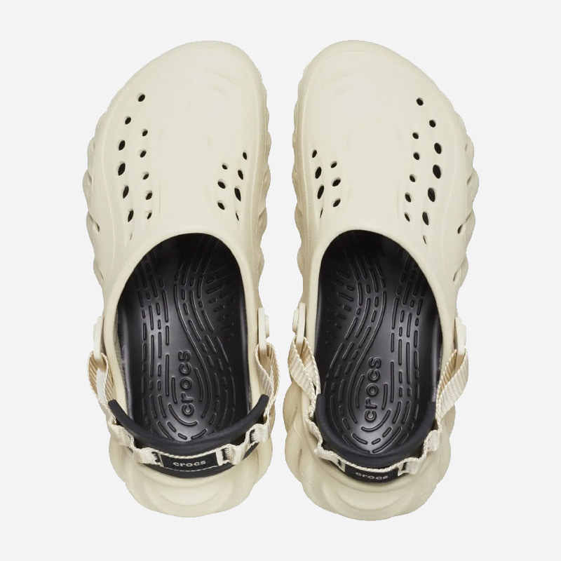 Тапочки унісекс Crocs Echo Clog Bone/Blk (207937-2YJ) — фото 8